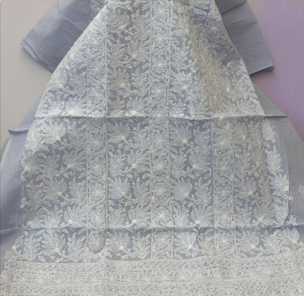 Light Purple Plain Indian Chikankari Shirt