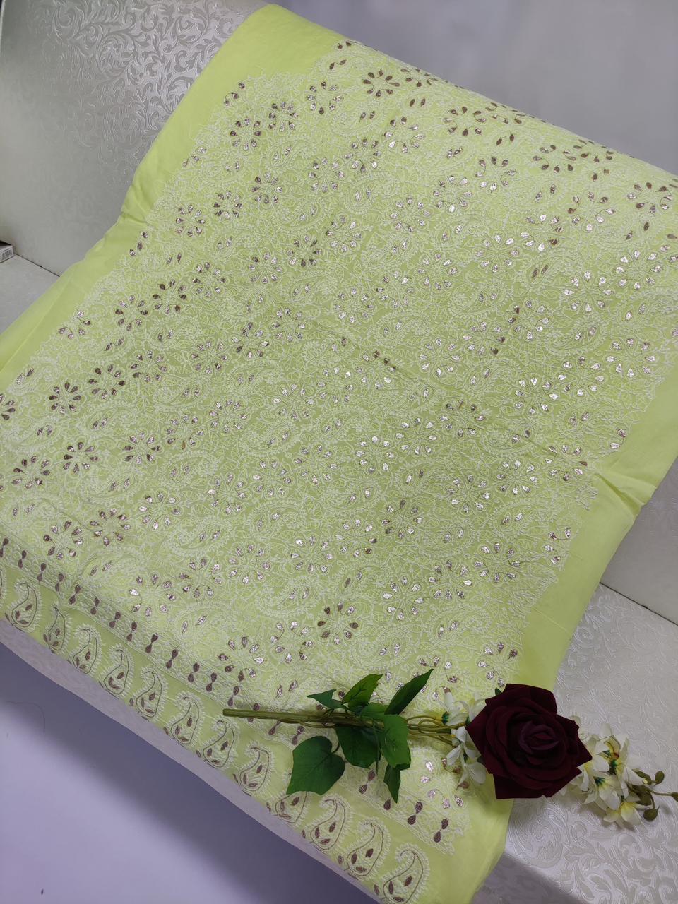 Lemon Yellow  Indian Chicken Kaari with gota  Shirt