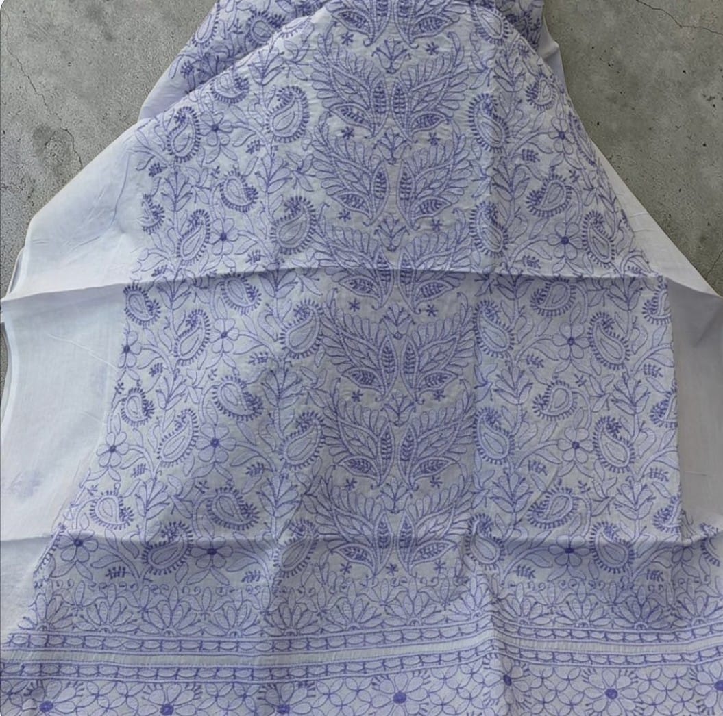 Purple on light Purple Plain Indian Chikankari Shirt