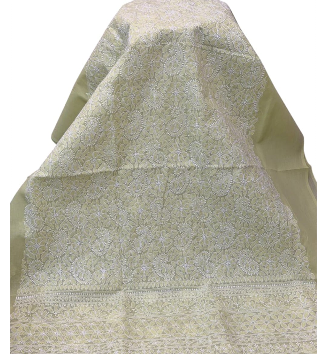 Light Yellow Indian Chikankari Shirt